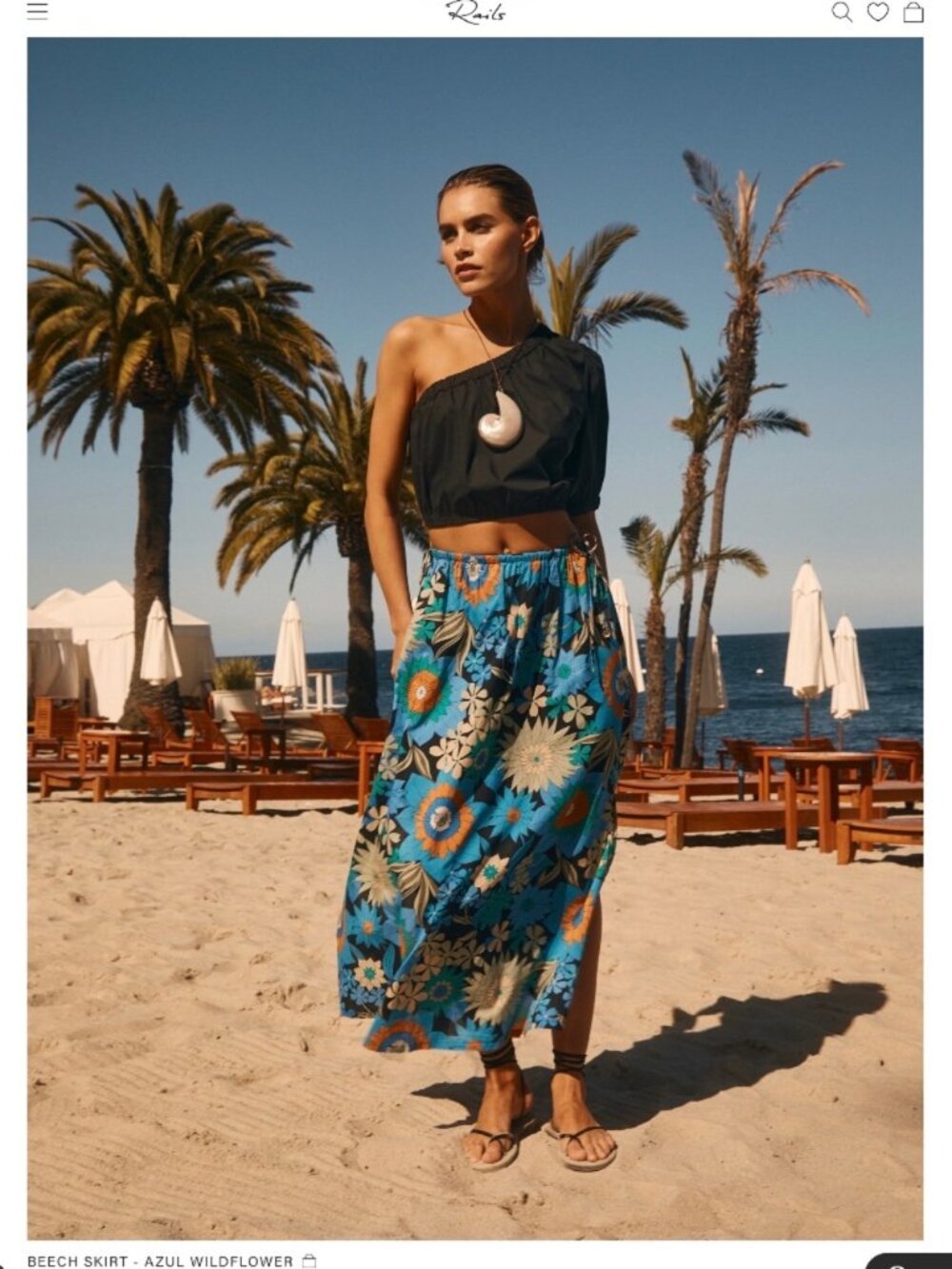 Rails Beech Skirt in Azul Wildflower, XS